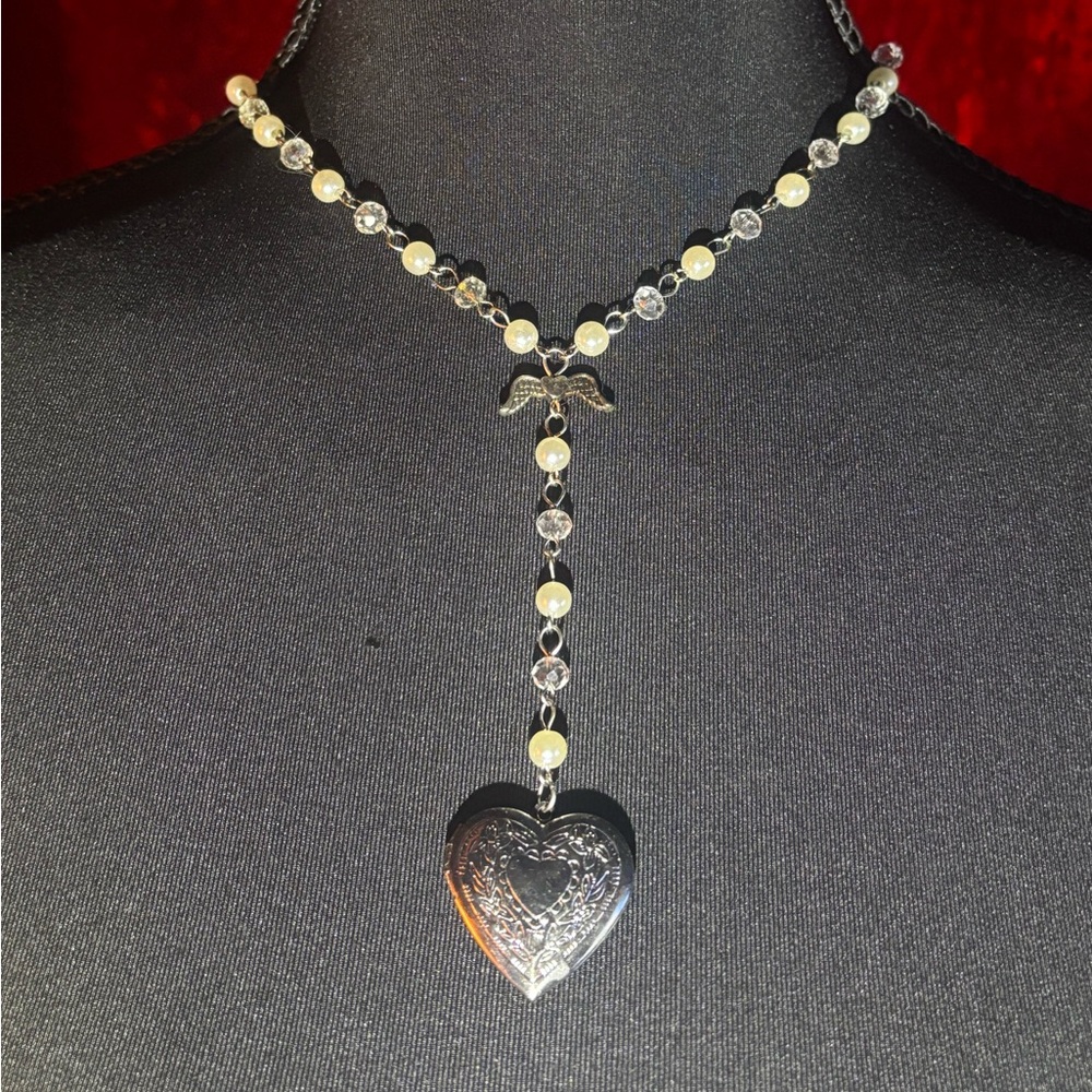 Elegant handmade Silver and Gold Heart locket Necklace